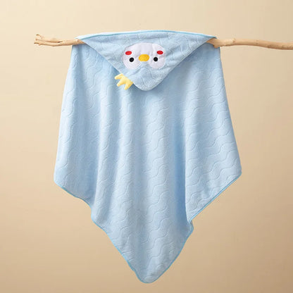 Toddler Bathrobe Hooded Infant Swaddle Coral Fleece Towel Blanket
