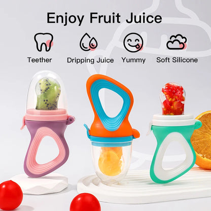 Baby Fruit & Vegetable Feeder Food-Grade Silicone Infant Nourishment Feeder with Mesh Bag