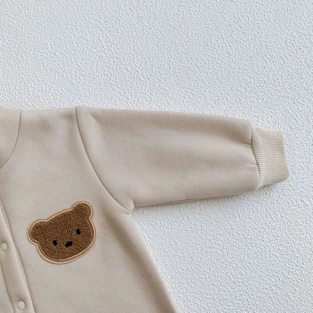 Winter Baby Romper Boys Girls Cotton Cartoon Bear Bodysuit 0-24M