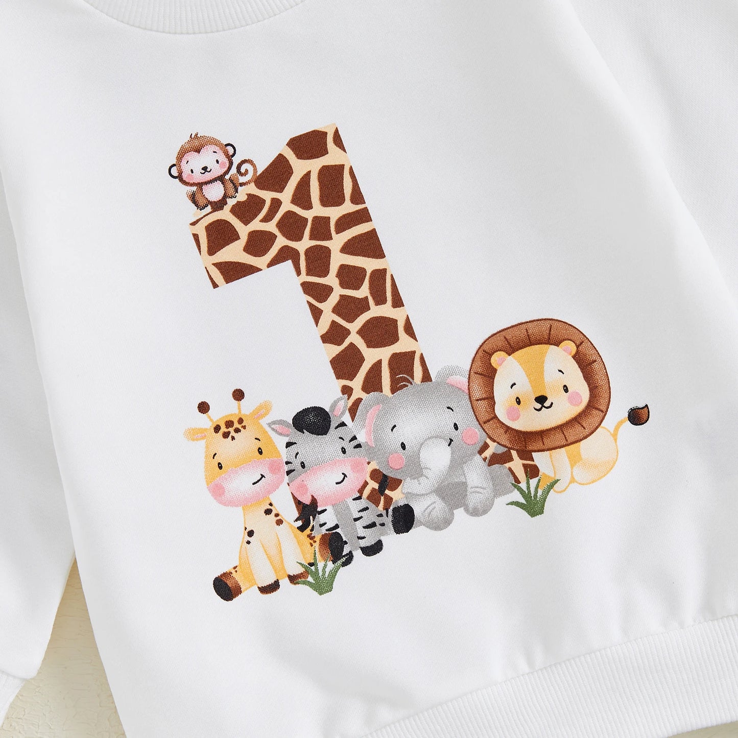 Toddler Infant Fall Outfit Animal Print Sweatshirt Pants Set