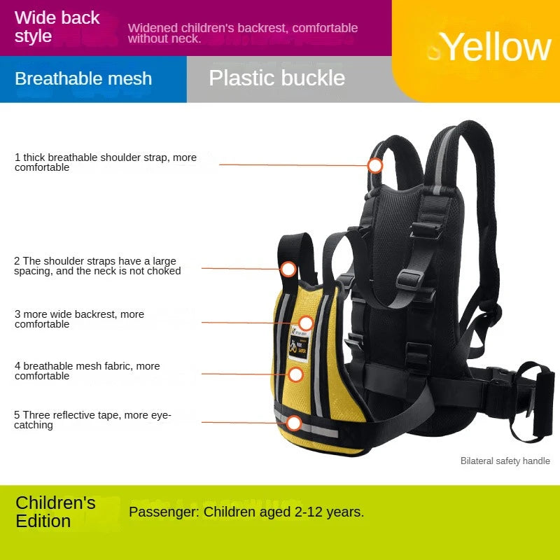 Child Seat Baby Carrier Belt Motorcycle Safety Belt Adjustable Non-Slip Protection Belt