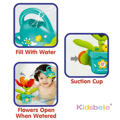 Baby Sunflower Bath Toy Spraying Water Shower Toy with Suction Cup