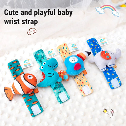 Plush Animal Baby Rattle Soft Sensory Wrist Toy for Newborns 0–12M