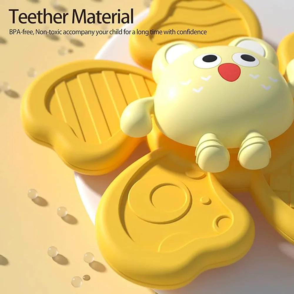 Baby Bath Toys Cartoon Suction Rattle Spinner Educational Fun Gifts