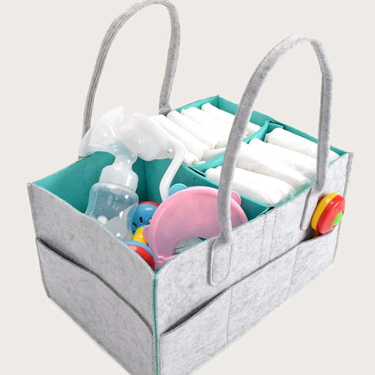 Baby Portable Foldable Felt Diaper Organizer Multi-Functional Bag