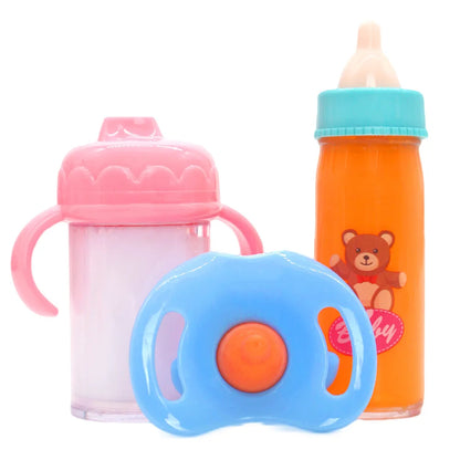 Baby Doll Feeding Bottle Toy Set 2pcs with Pacifier