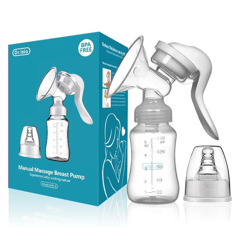 Manual Breast Pump Baby Nipple Suction Milk Bottle BPA Free