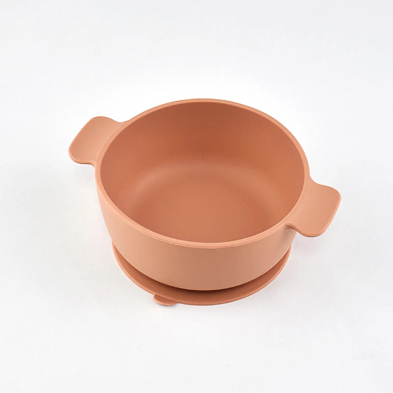 Baby Silicone Tableware Training Bowl with Handles and Suction Cup