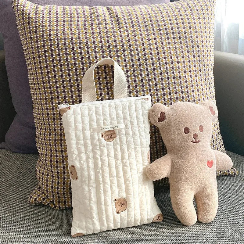 Quilted Mommy Diaper Bag Cute Bear Organizer