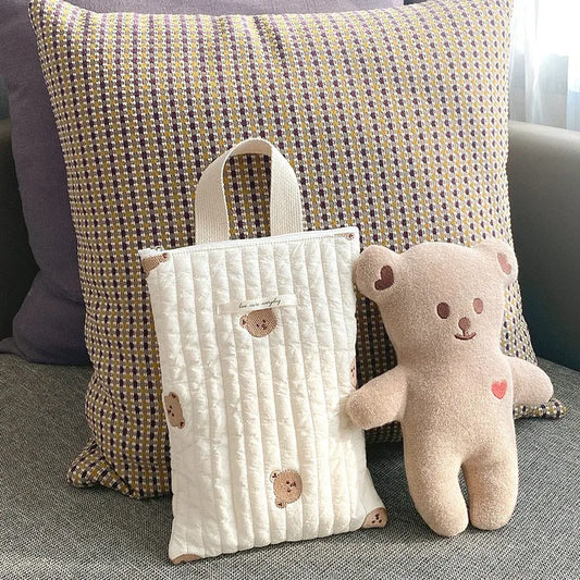 Quilted Mommy Diaper Bag Cute Bear Organizer