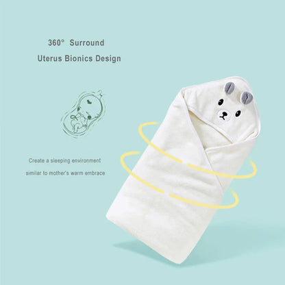 Toddler Hooded Bathrobe Coral Fleece Blanket Swaddle