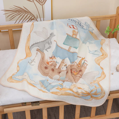 Newborn Baby Bath Towel Pure Cotton Gauze Soft Absorbent Blanket