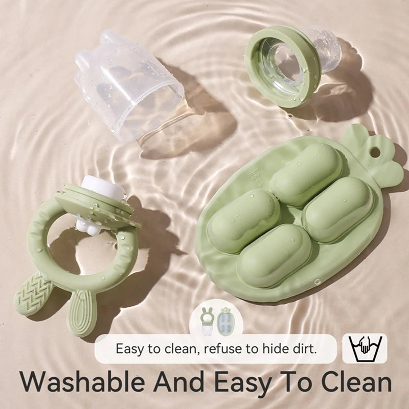 Baby Rabbit Silicone Fruit Feeder BPA-Free Baby Food Feeder Nursing Feeding Set