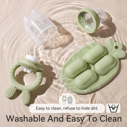 Baby Rabbit Silicone Fruit Feeder BPA-Free Baby Food Feeder Nursing Feeding Set