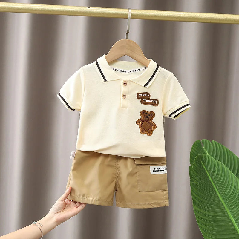 Baby Boy Summer Outfit Set T-shirt + Shorts Cute Cartoon Toddler Clothing Set