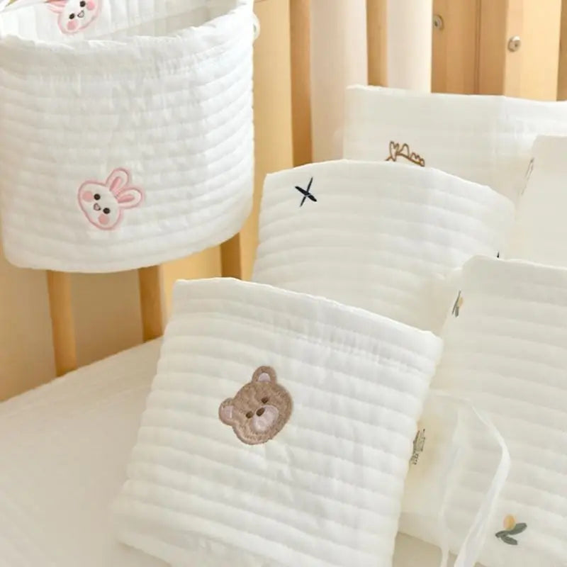 Portable Baby Care Hanging Organizer Crib Storage Diaper Bag Cotton