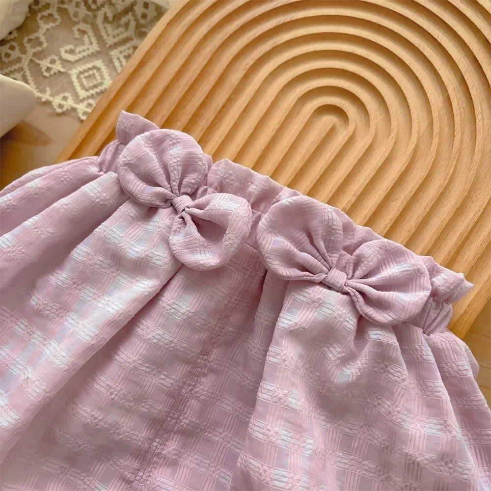 Baby Girl Summer Bow Two-Piece Set Lightweight Outerwear