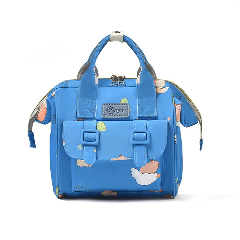 Cartoon Capybara Mommy Diaper Bag Lightweight Portable Baby Care Backpack