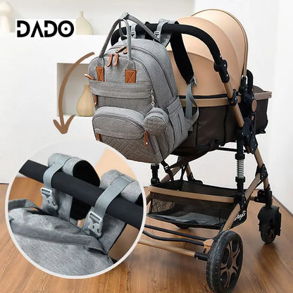 Multifunction Waterproof Diaper Backpack with Changing Station & Stroller Straps