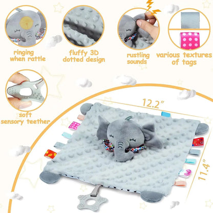Baby Security Blanket Soft Plush Animal Soothing Toy