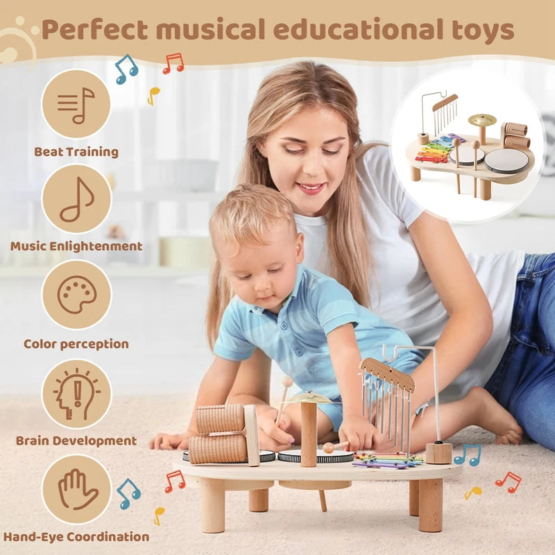 Baby Wooden Musical Toy Montessori Xylophone Educational Gift