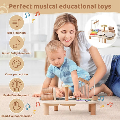Baby Wooden Musical Toy Montessori Xylophone Educational Gift