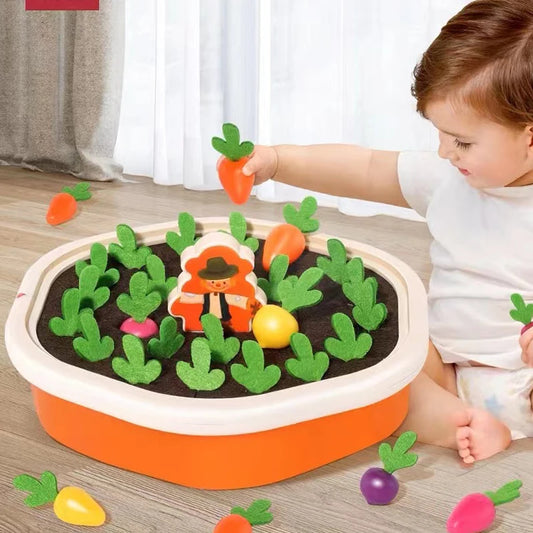 Montessori Toddler Educational Toys Colorful Shape Pull Carrot Counting Learning Set