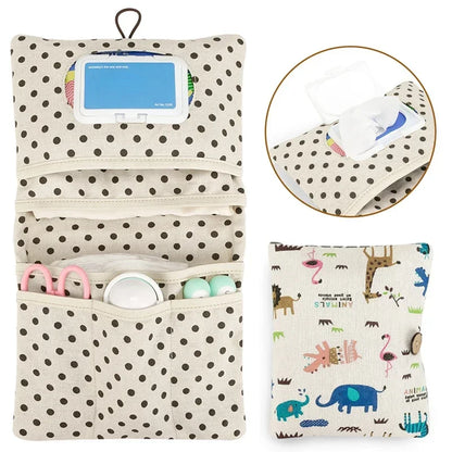 Portable Baby Bag Organizer Mini Diaper Pouch Travel Stroller Essentials