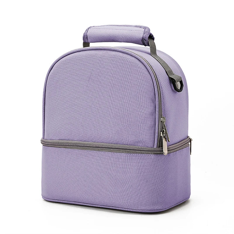 Fashion Insulated Double-Layer Mommy Bag Large Capacity Travel Handbag