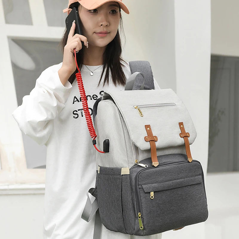 Mommy Bag USB Charging Large Capacity Diaper Bag