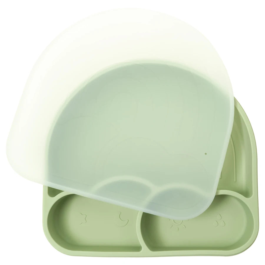 Baby Plate with Sucker Kids Feeding Bowl Cartoon Waterproof Tableware