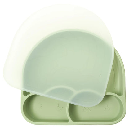 Baby Plate with Sucker Kids Feeding Bowl Cartoon Waterproof Tableware