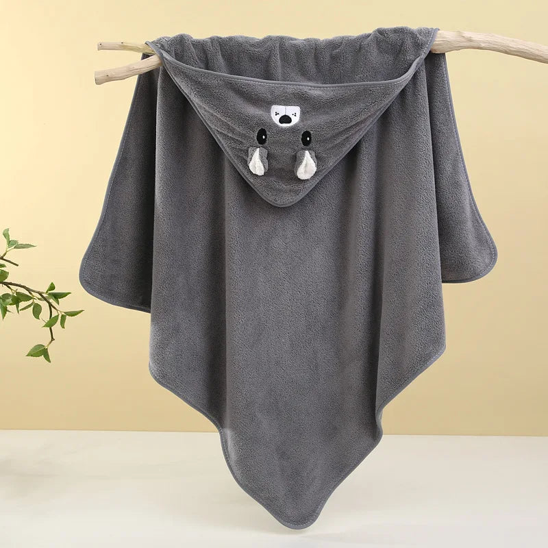 Cute Baby Bath Towel Soft Absorbent Swaddle Wrap Blanket