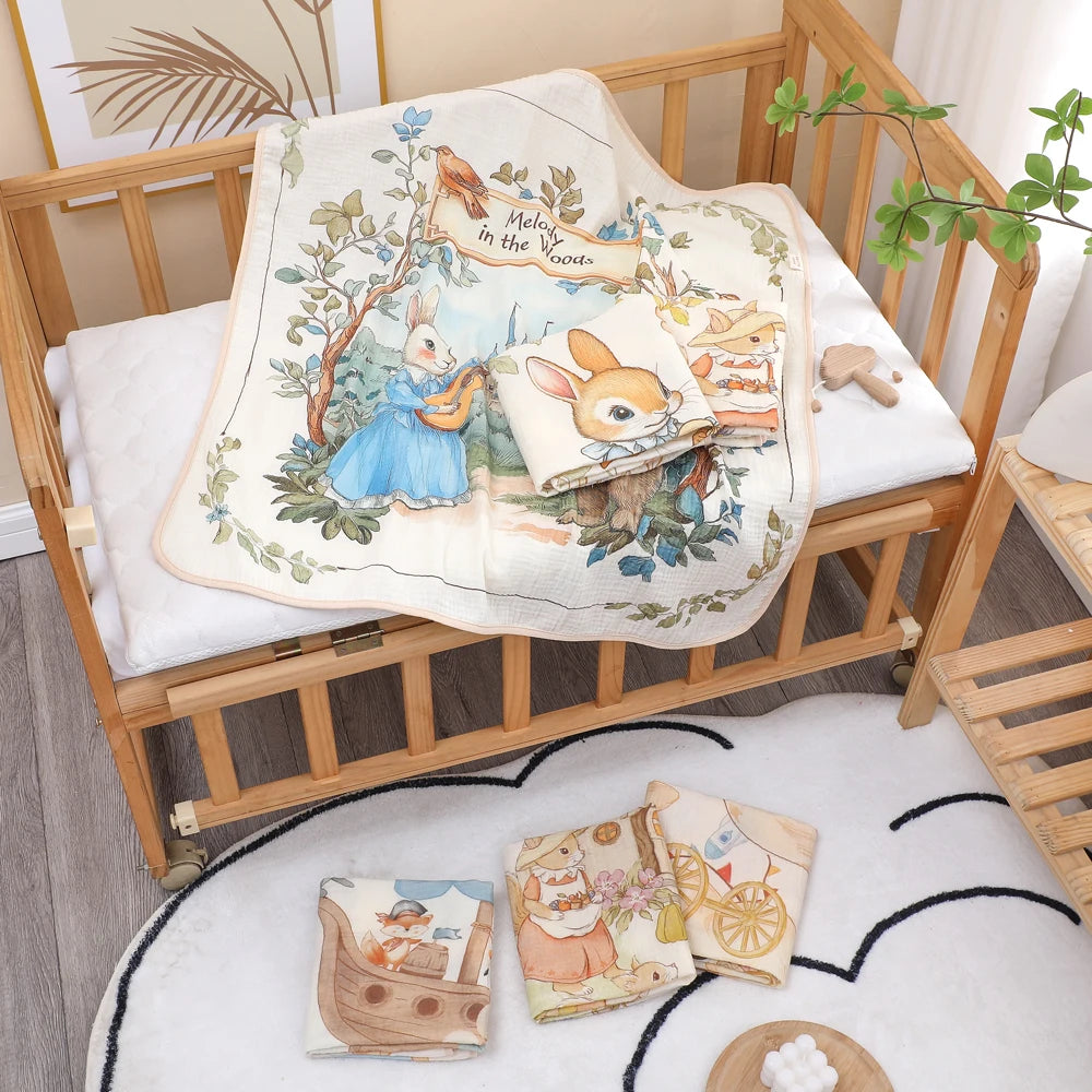 Newborn Baby Bath Towel Pure Cotton Gauze Soft Absorbent Blanket