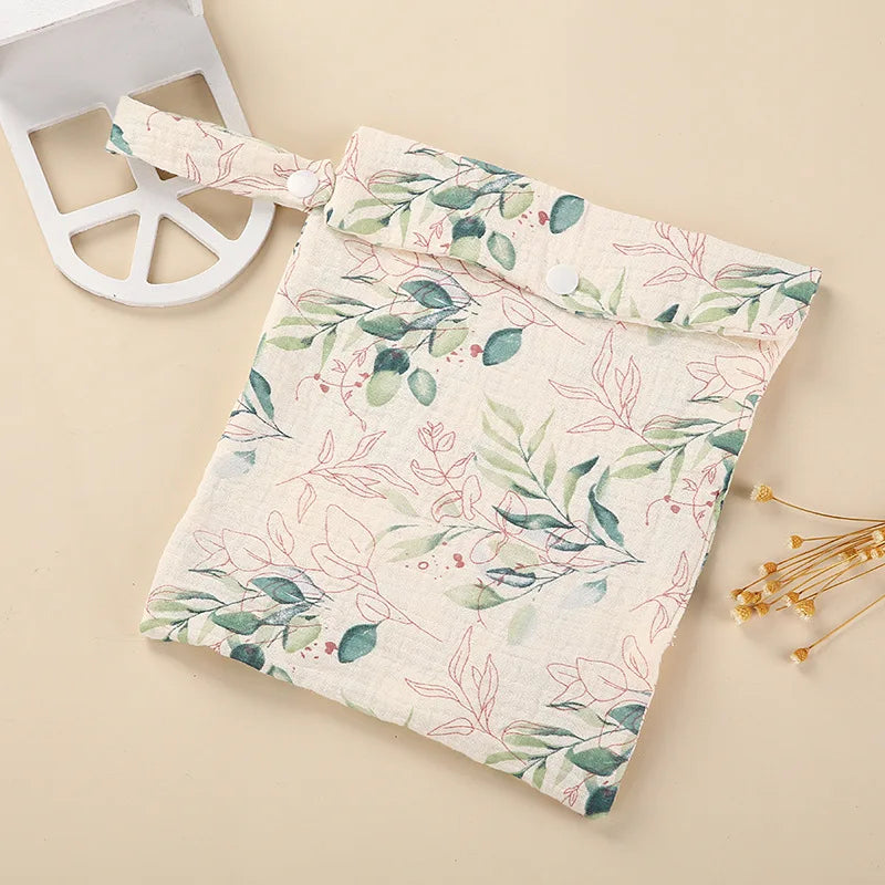 Printed Cotton Diaper Bag Multi-Functional Mommy Handbag