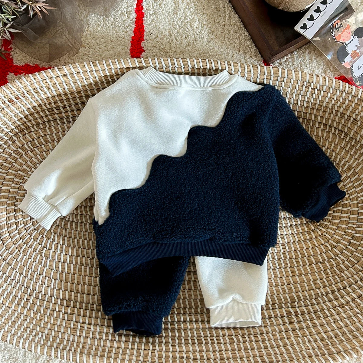 Baby Boy Clothing Set Toddler Tops Pants Winter Fleece 0-3Y Tracksuit