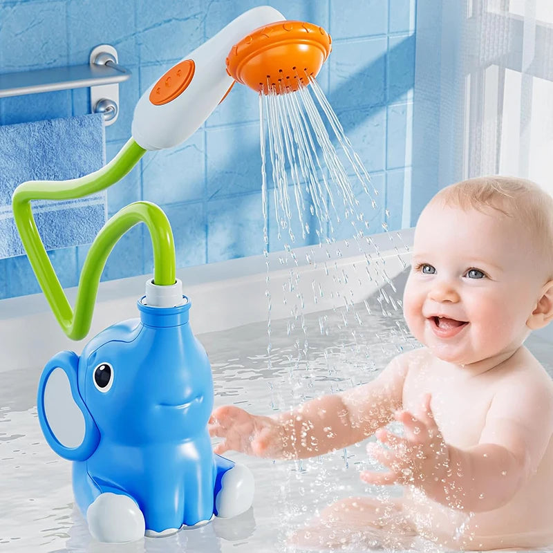Elephant Baby Bath Shower Head Toy with Water Pump