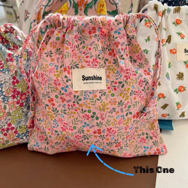 Printed Flower Baby Diaper Bag Portable Organizer Wet Dry Nappy Bag