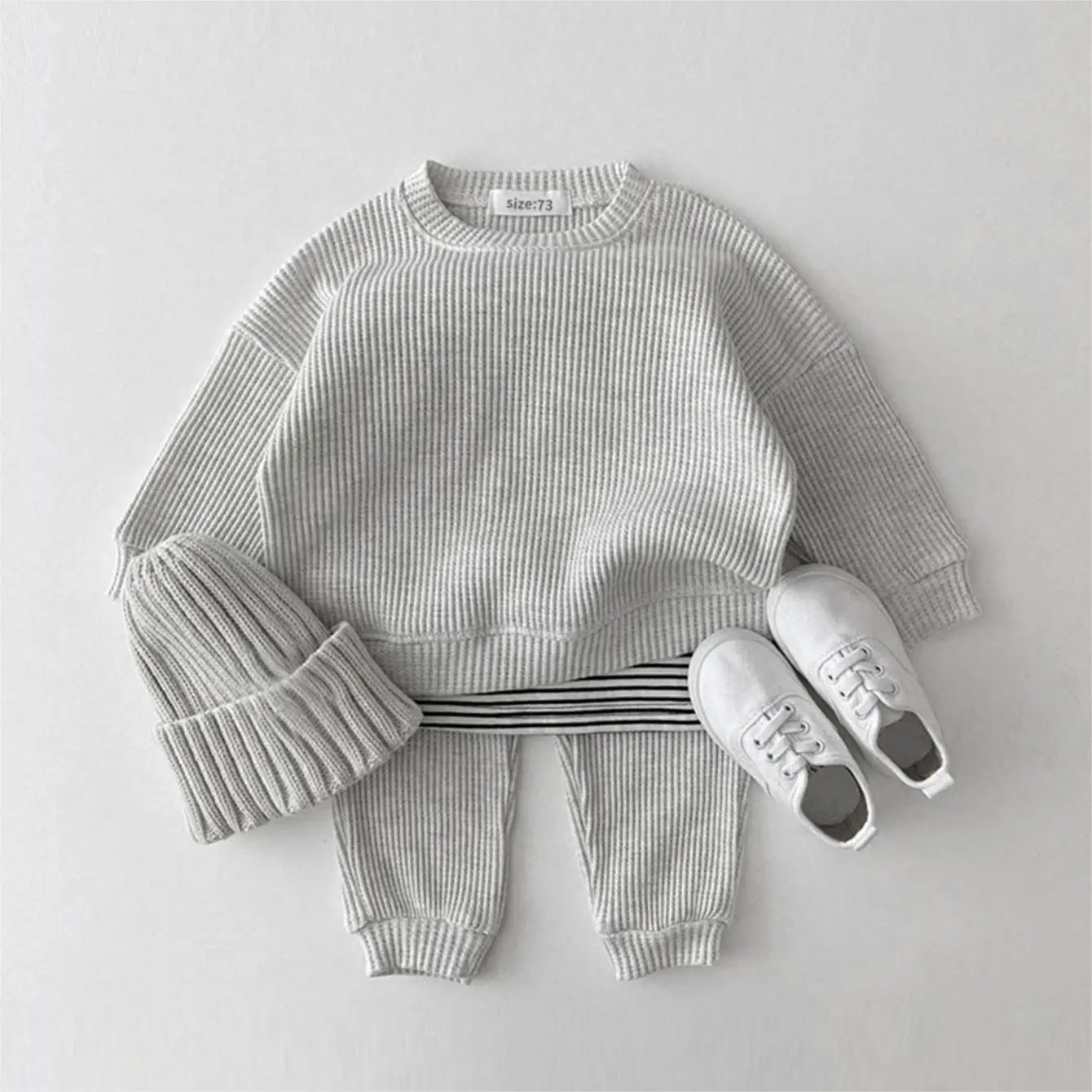 Baby Girls Autumn Cotton Knitting 2PCS Set Tops + Pants Kids Tracksuit