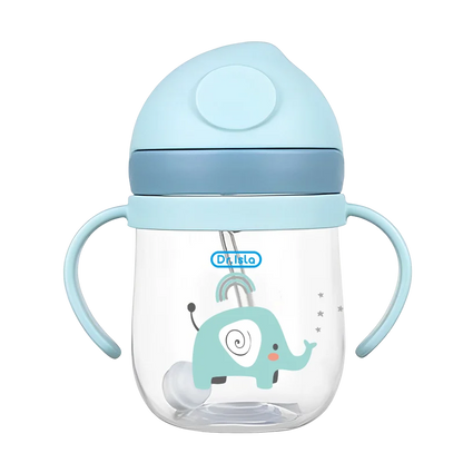 250ml Baby Feeding Cup with Straw Animal Design Kids Training Bottle BPA Free