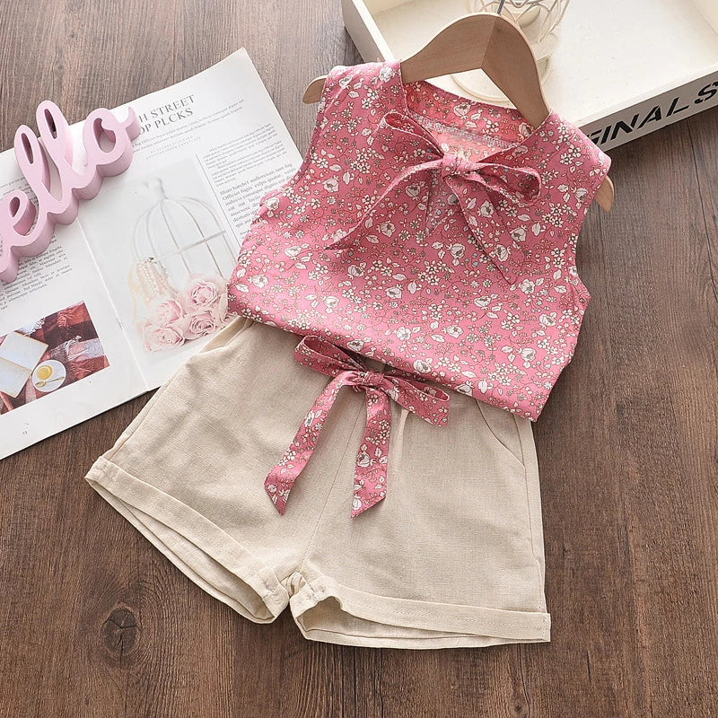 Baby Girls Summer 2PCS Sleeveless Vest & Shorts Set Toddler Clothing Infant Tracksuit