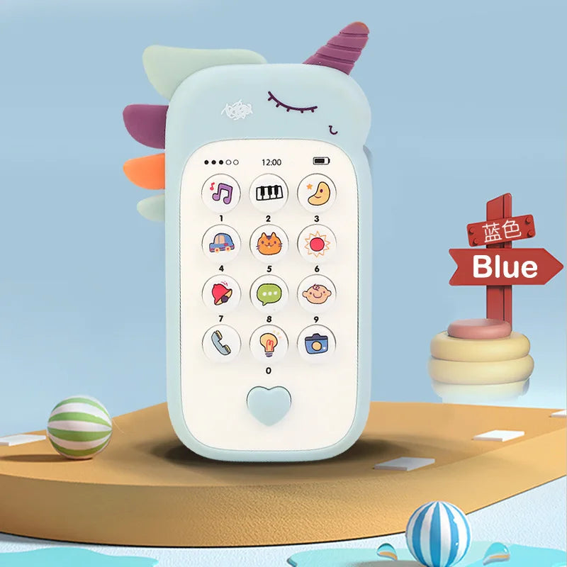 Baby Music Phone Toy with Teether Early Education Infant Telephone