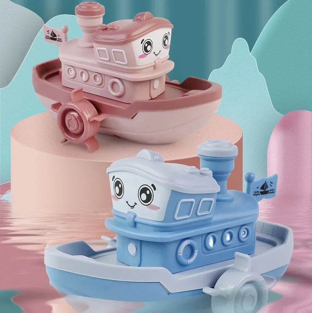 Baby Bath Toy Cartoon Ship Clockwork Wind-Up Water Toy