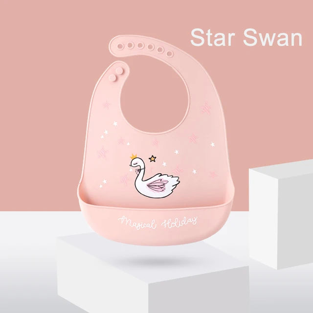 Silicone Baby Bib Waterproof Adjustable Feeding Apron