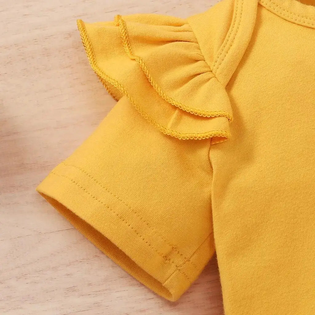 Newborn Baby Girls 3PCS Clothing Set Bodysuit Pants Headband Toddler Outfit