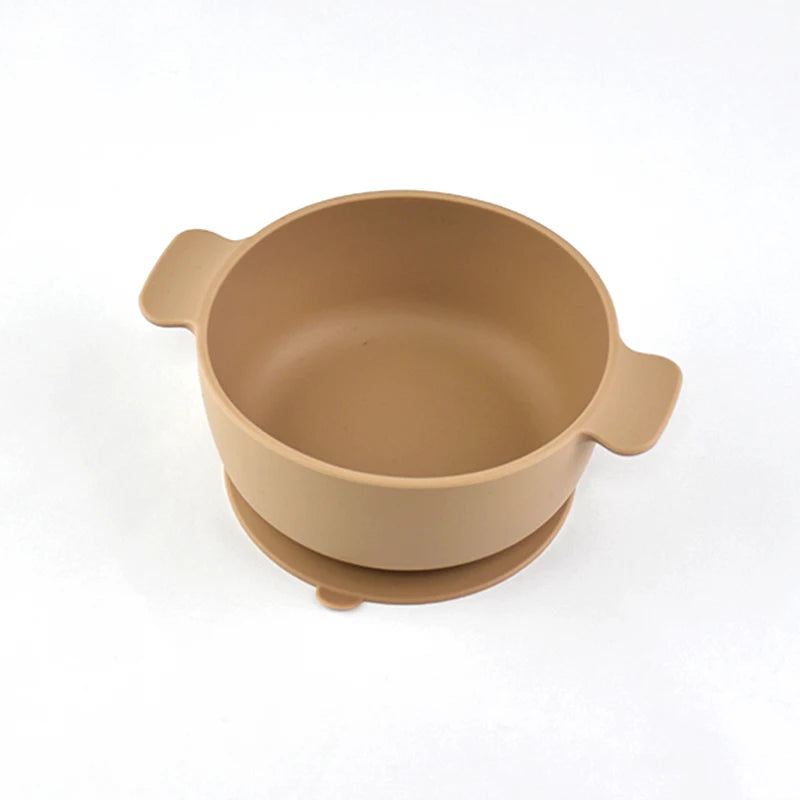 Baby Silicone Tableware Training Bowl with Handles and Suction Cup
