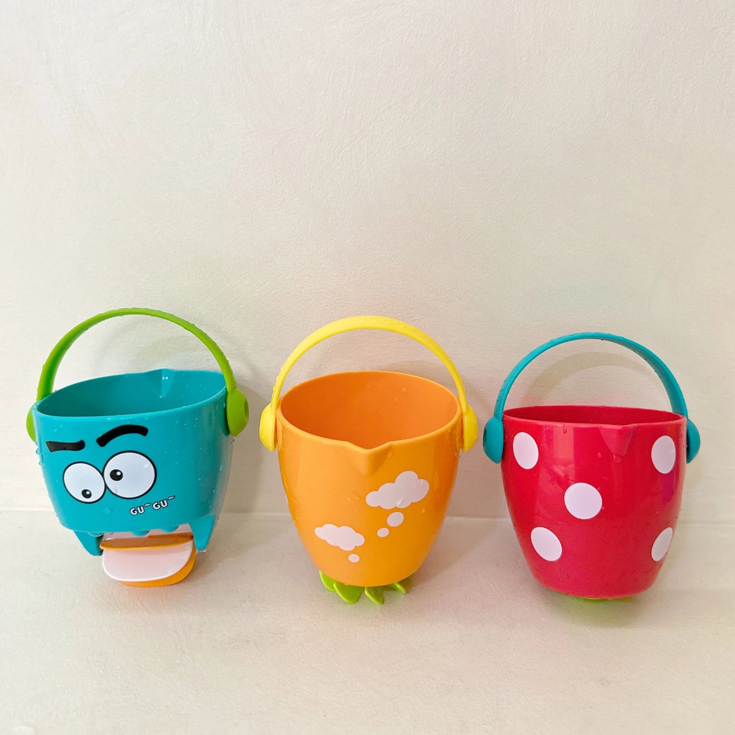 Baby Shower Bath Toys Mini Leaky Bucket Water Play Cups for Toddler