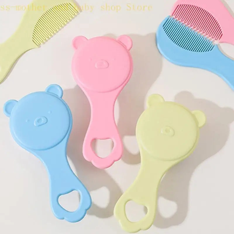 Baby Hair Brush and Comb Set Soft Bristles Cartoon Design