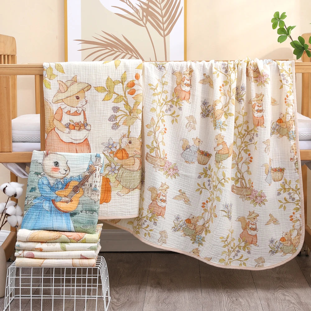Newborn Baby Bath Towel Pure Cotton Gauze Soft Absorbent Blanket