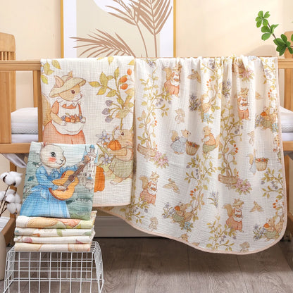 Newborn Baby Bath Towel Pure Cotton Gauze Soft Absorbent Blanket